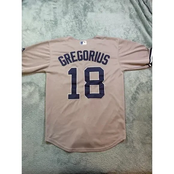 New York Yankees Didi Gregorius #18 Gray Button Jersey Size US UK Medium - Picture 7 of 8